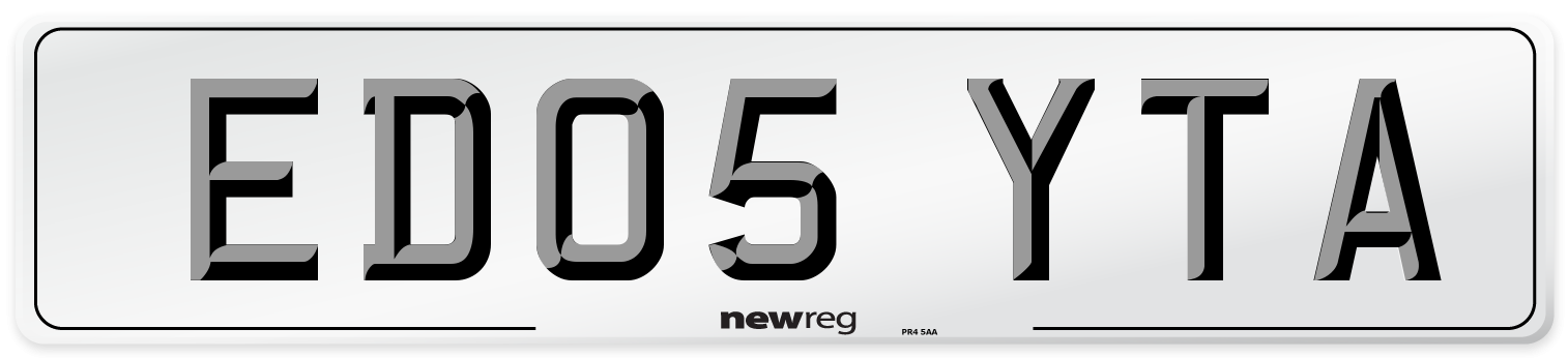 ED05 YTA Number Plate from New Reg